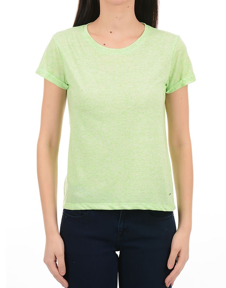 Pepe Jeans Women Casual Wear Green T-Shirt